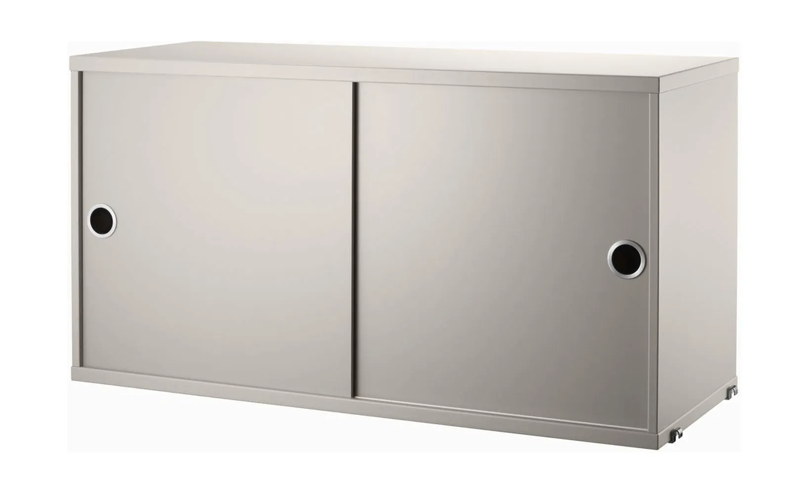 String Furniture String System Cabinet Element With Sliding Doors 30x78x42 Cm, Beige