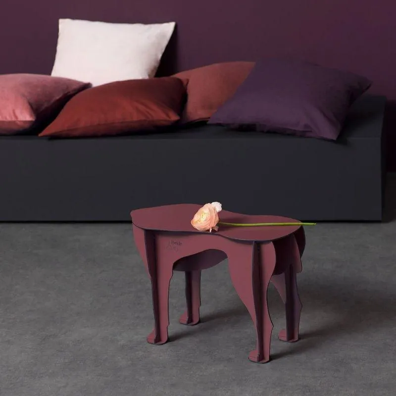 Sultan Dog Stool in matt amaranth red
