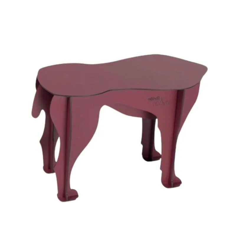 Sultan Dog Stool in matt amaranth red