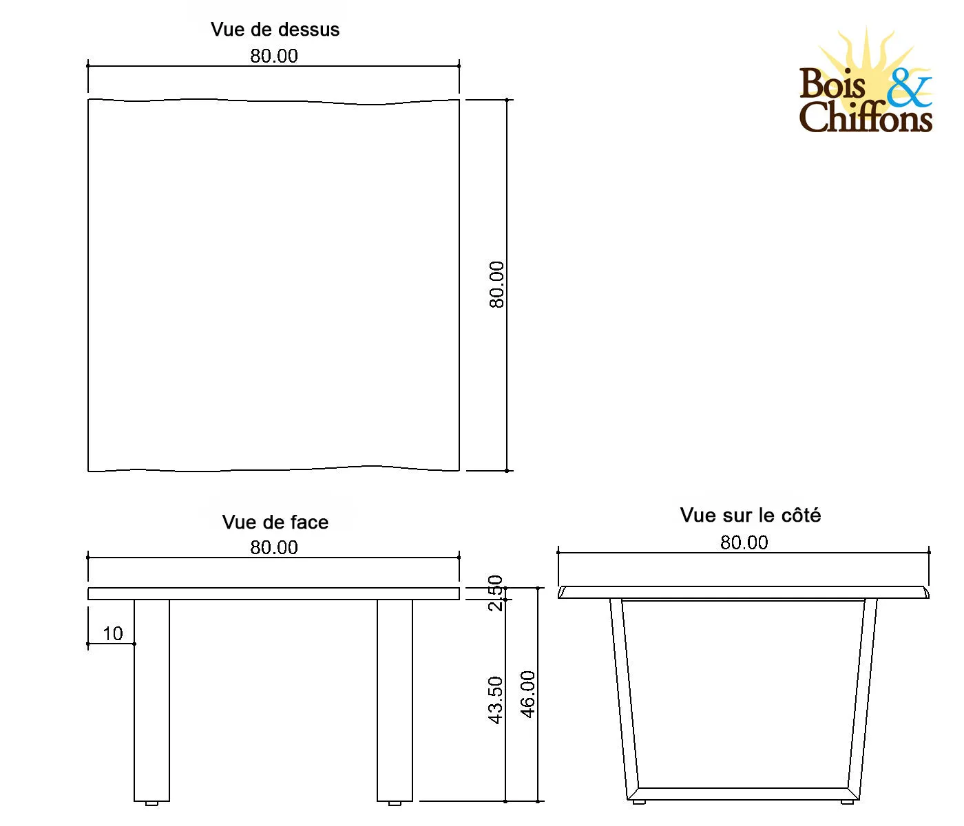 Table basse carre bois  | Acacia Forest
