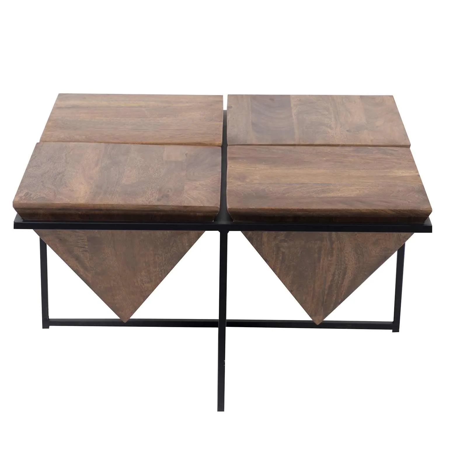 Table basse pyramide bois et mtal | Acacia Sirocco