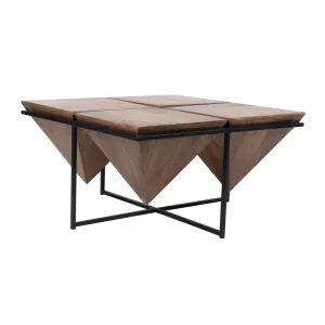 Table basse pyramide bois et mtal | Acacia Sirocco