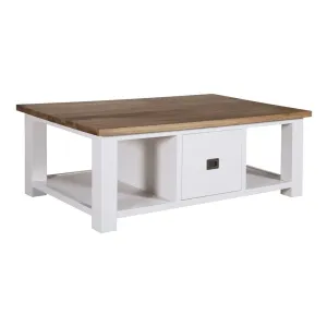 Table basse rectangulaire 2 tiroirs "Chne et Pin Chic"