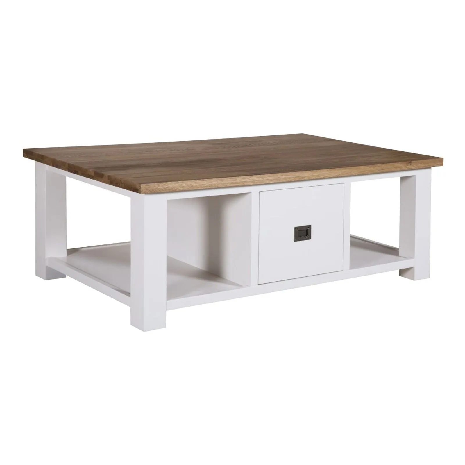 Table basse rectangulaire 2 tiroirs "Chne et Pin Chic"