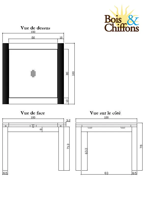 Table carre  rallonges | Acacia Gordon