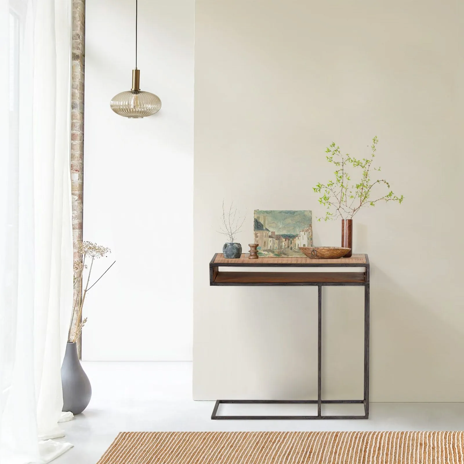 Table d'appoint en bois et mtal | Mango Stockholm