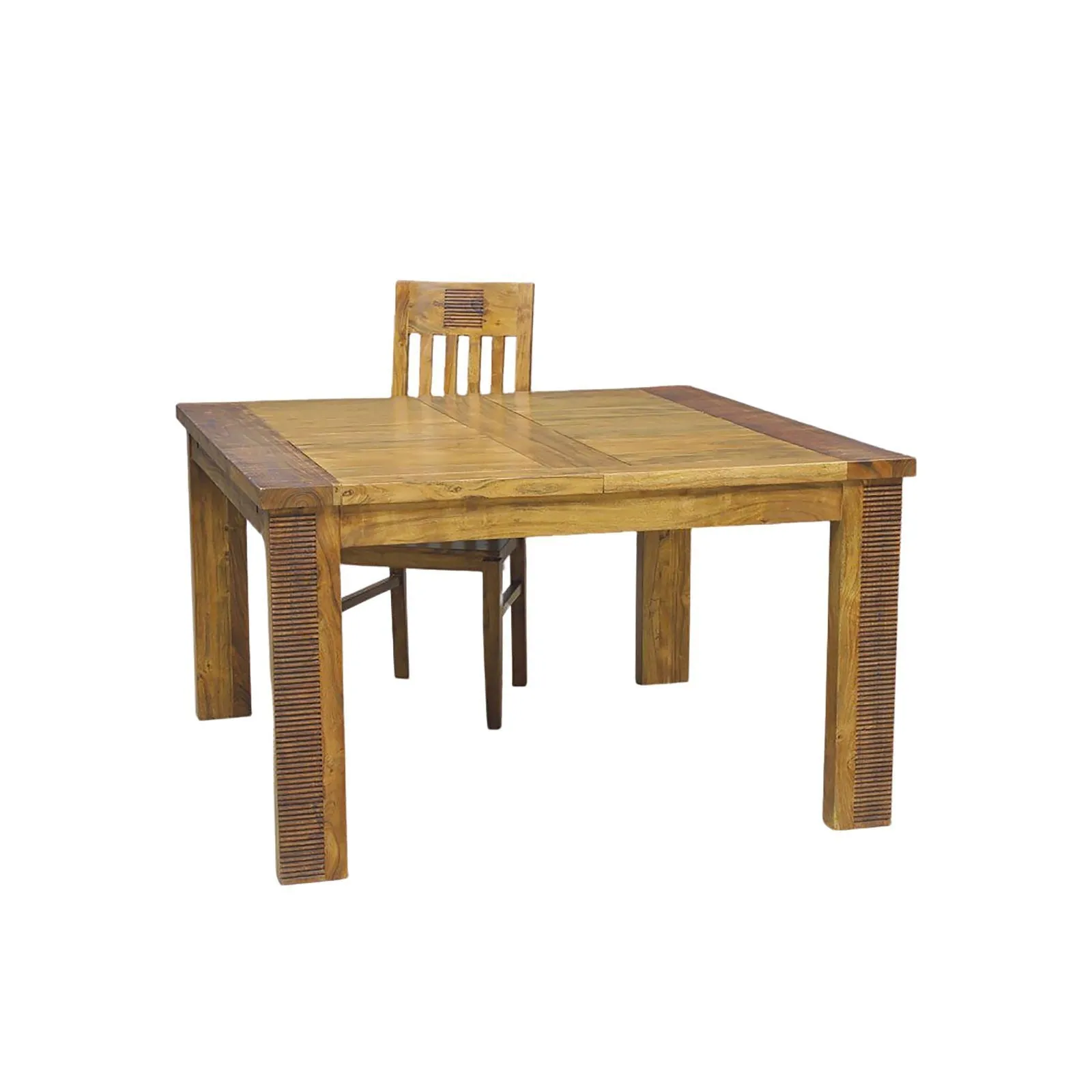 Table de repas carre allonge bois stri | Acacia Verone