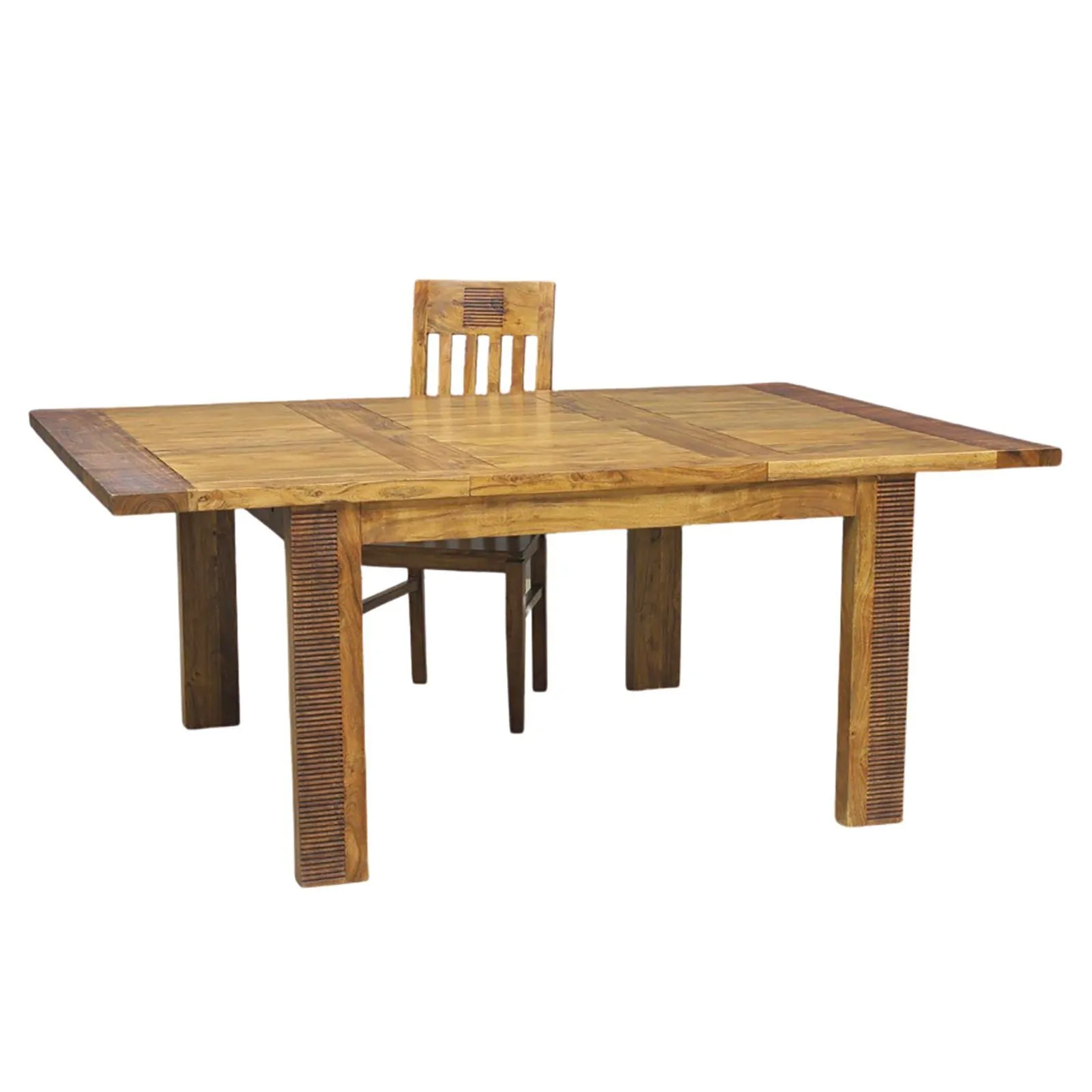 Table de repas carre allonge bois stri | Acacia Verone