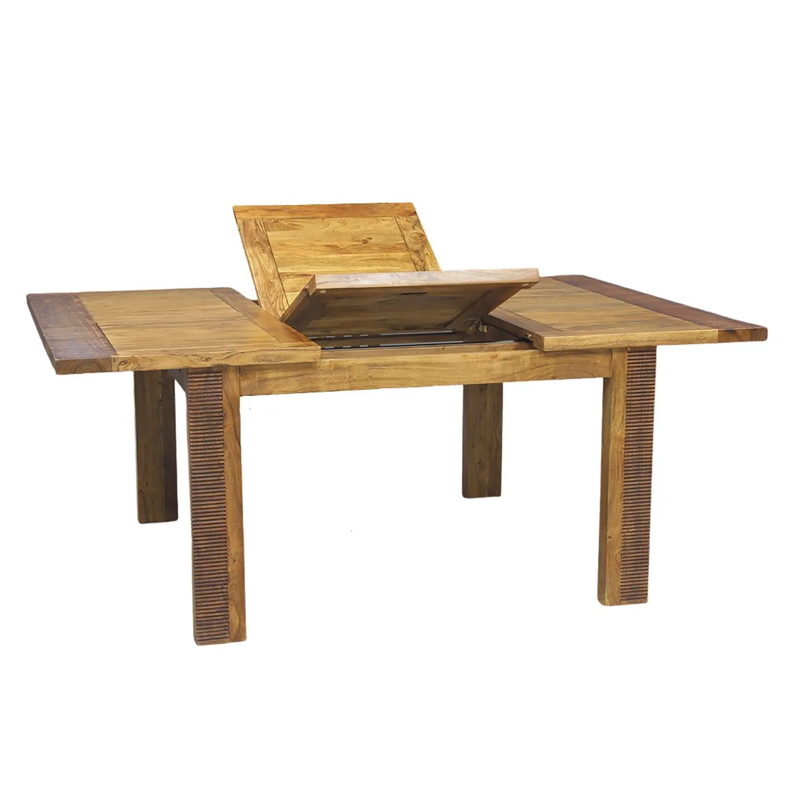 Table de repas carre allonge bois stri | Acacia Verone