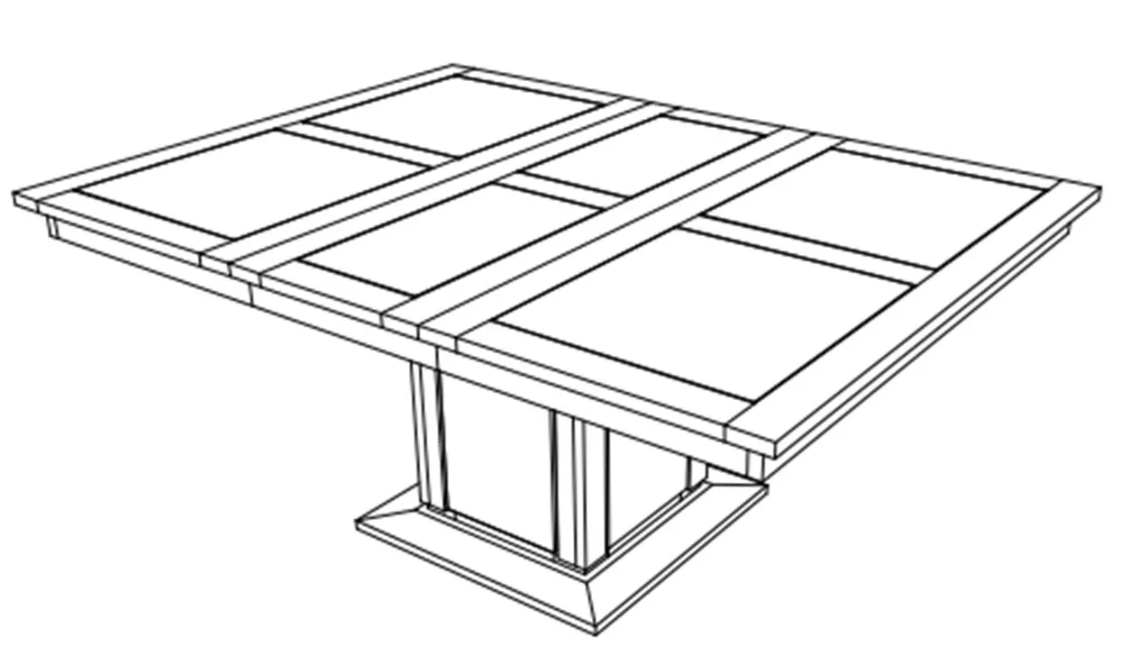 Table  manger carre bois sculpt bicolore 130 "Acacia Maya"