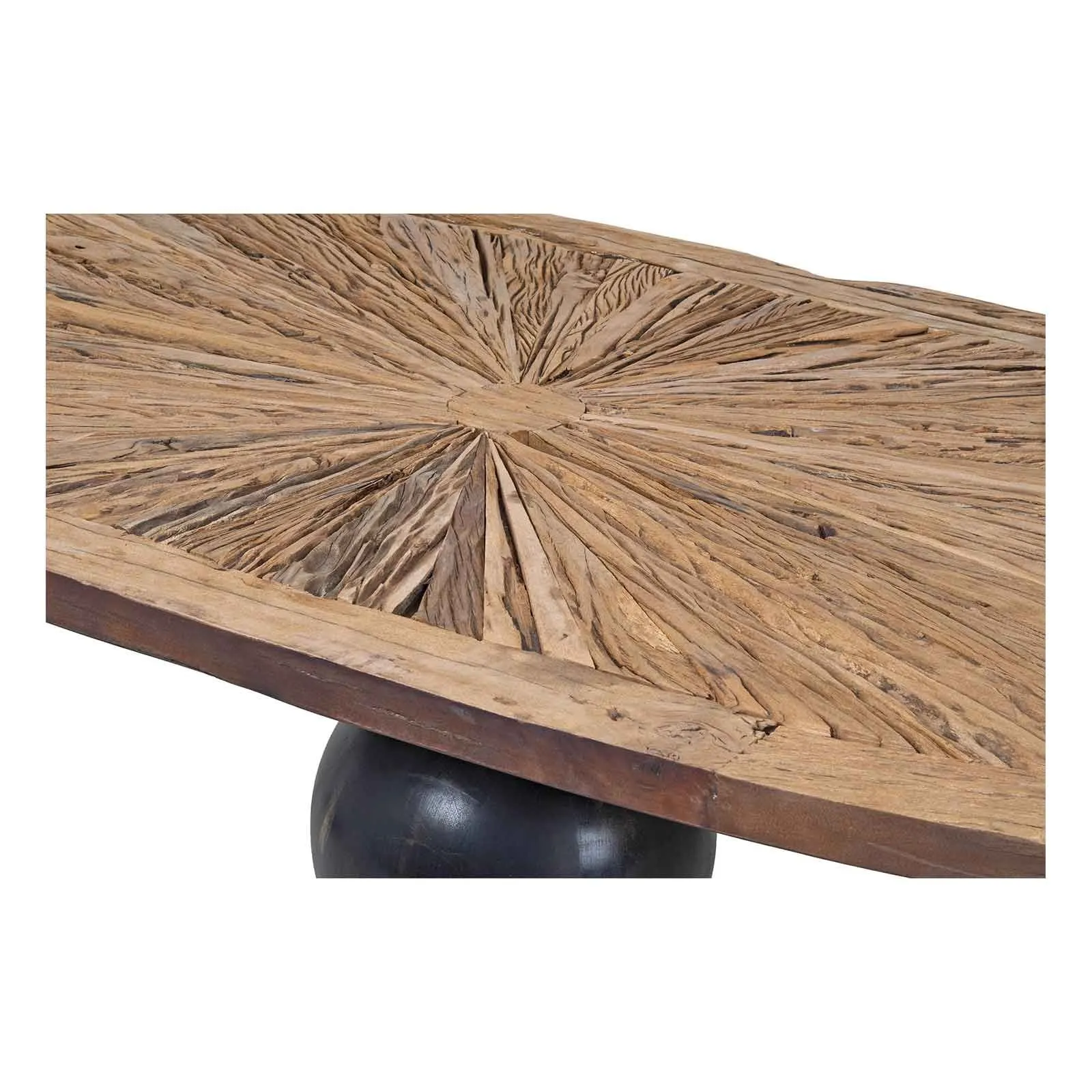 Table  manger ovale plateau bois brut pied noir | Manguier Aberdine