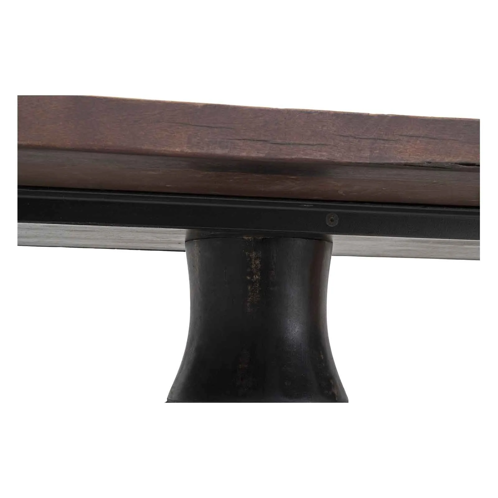 Table  manger ovale plateau bois brut pied noir | Manguier Aberdine