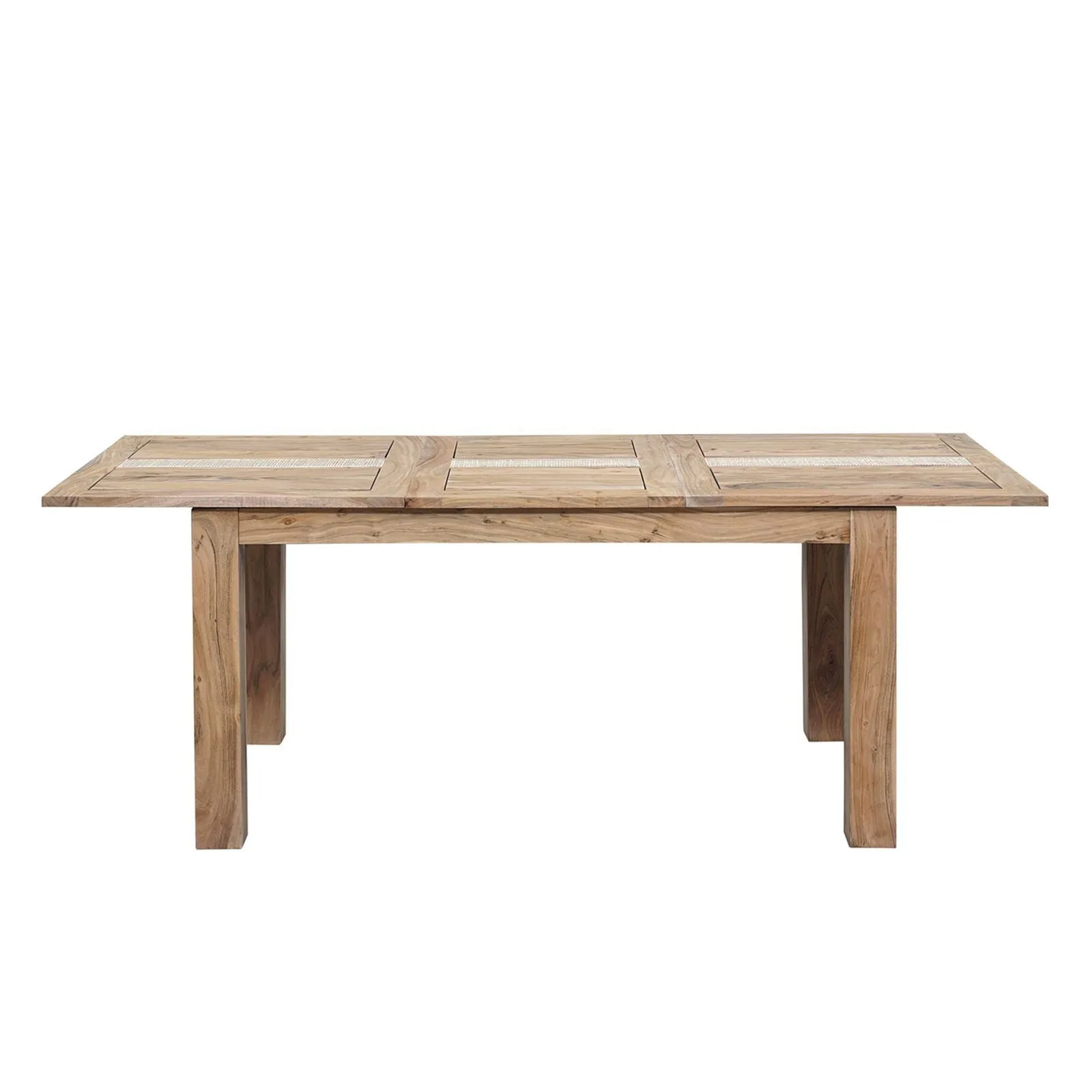 Table  manger plateau cannage 155 rallonge 60 | Acacia Tatoo II