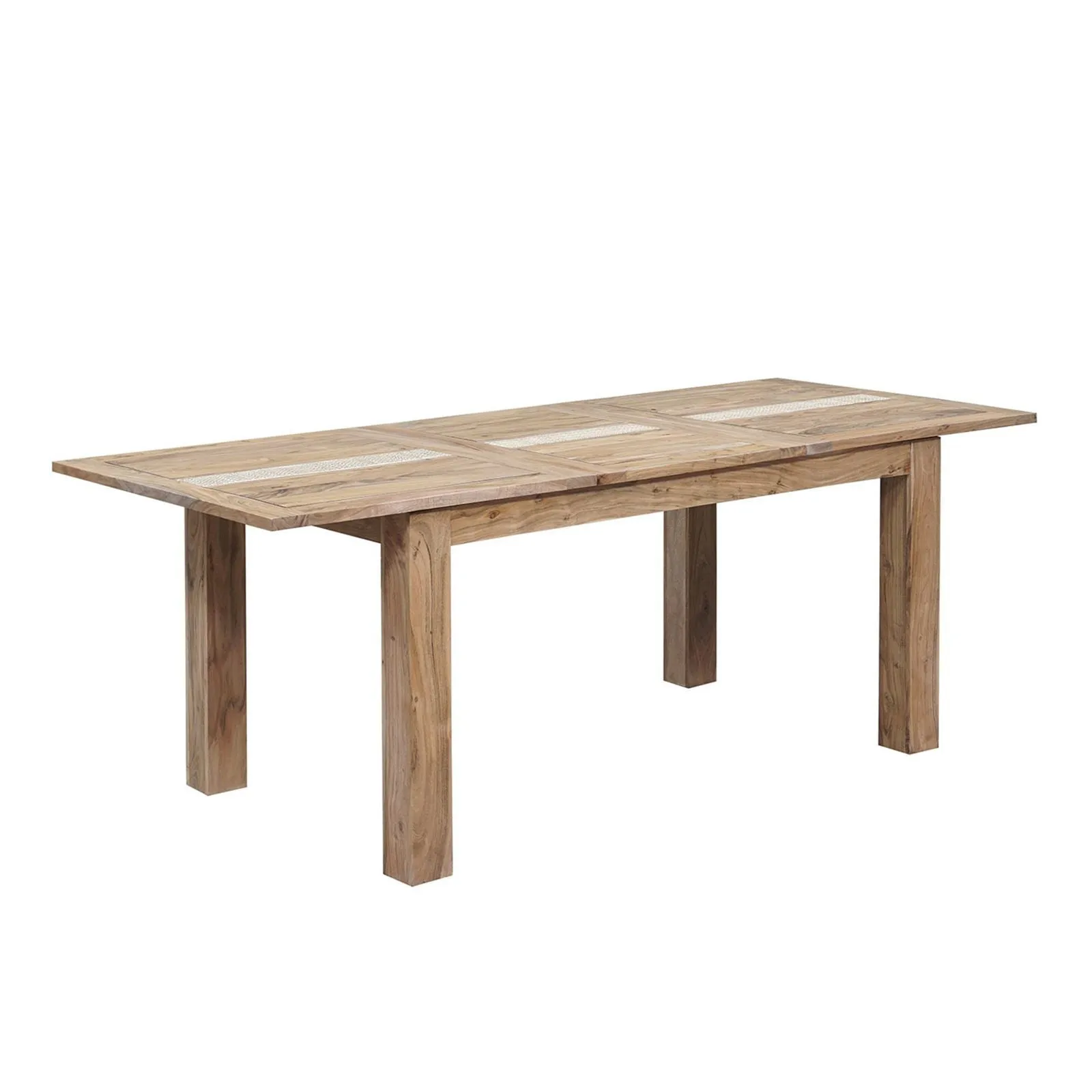 Table  manger plateau cannage 155 rallonge 60 | Acacia Tatoo II