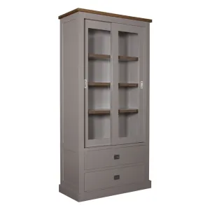 Vitrine 2 portes 2 tiroirs "Chne et Pin Chic"