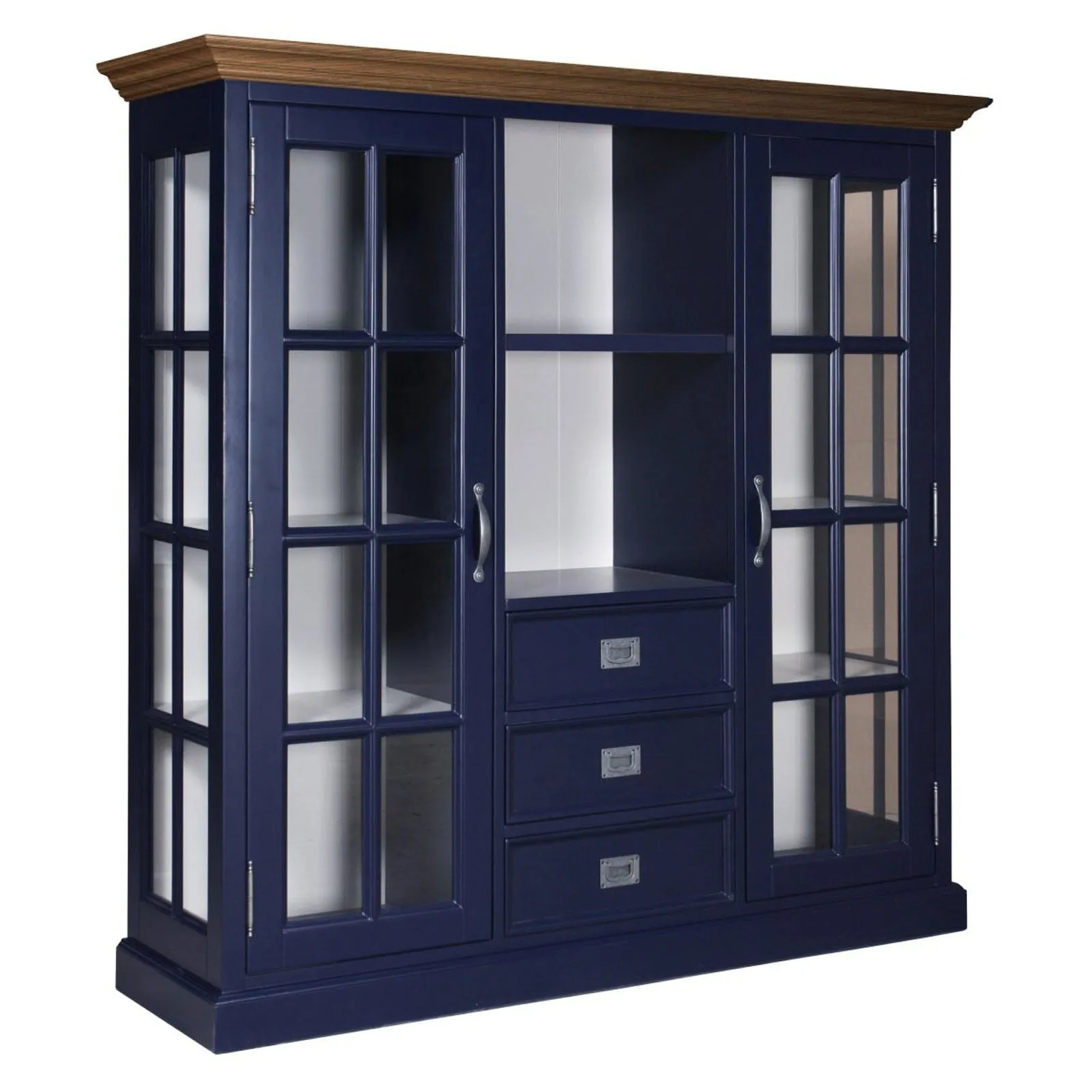 Vitrine 2 portes 3 tiroirs "Chne et Pin Charme"