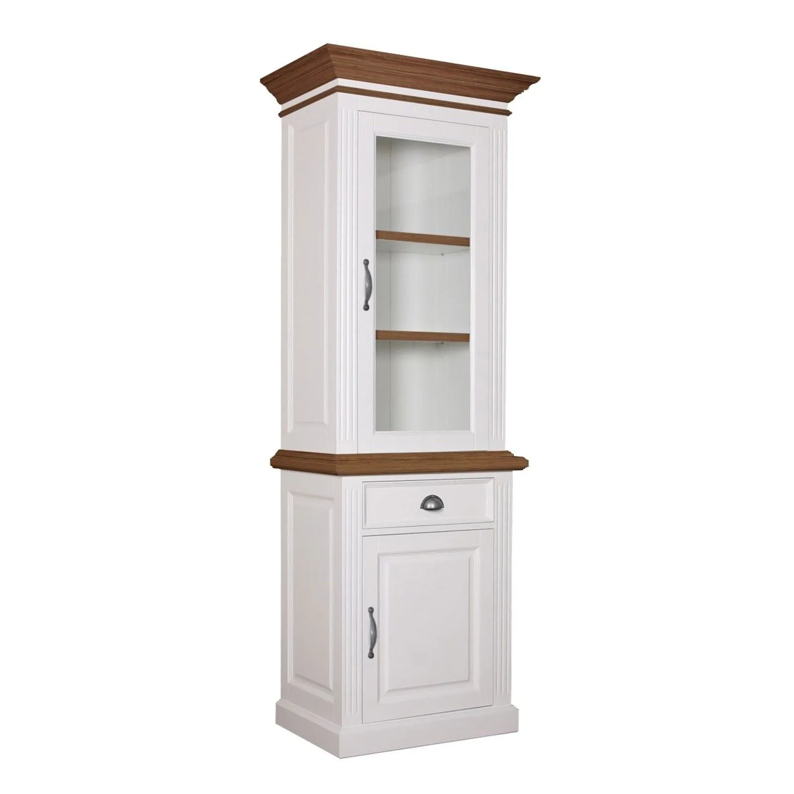 Vitrine 2x1 porte 1 tiroir - tourne  droite "Chne et Pin Romance"