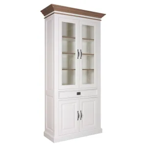 Vitrine 2x2 portes 1 tiroir "Chne et Pin Romance"