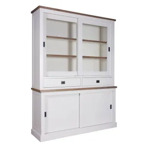 Vitrine 2x2 portes 2-tiroirs "Chne et Pin Chic"