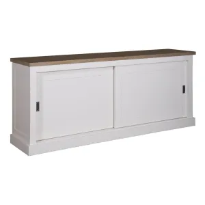 Vitrine 2x2 portes 3 tiroirs "Chne et Pin Chic"