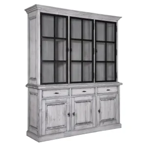 Vitrine 2x3 portes 3 tiroirs "Pin et Mtal Provence"