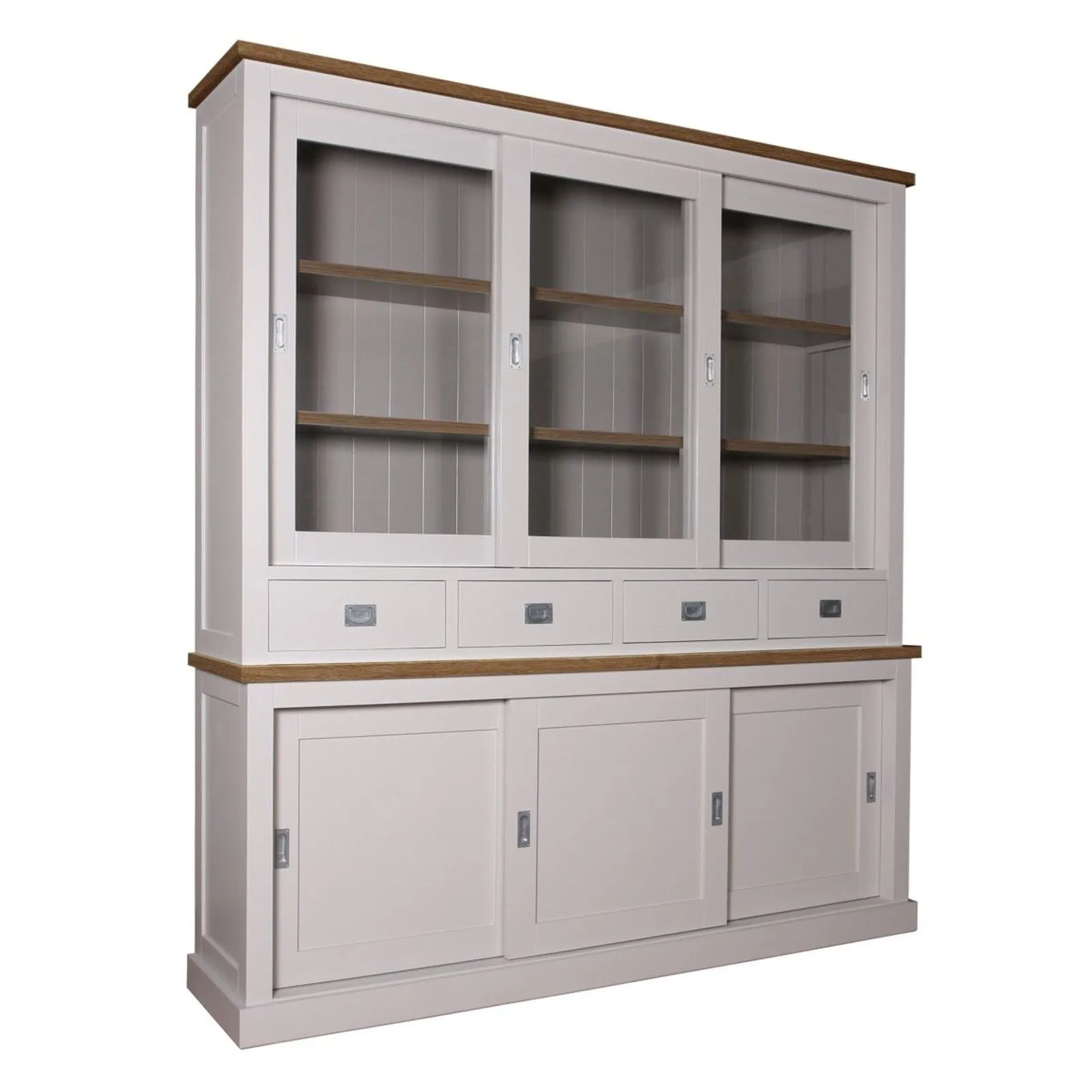 Vitrine 2x3 portes 4 tiroirs "Chne et Pin Chic"