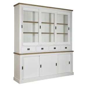 Vitrine 2x3 portes 4 tiroirs "Chne et Pin Chic"