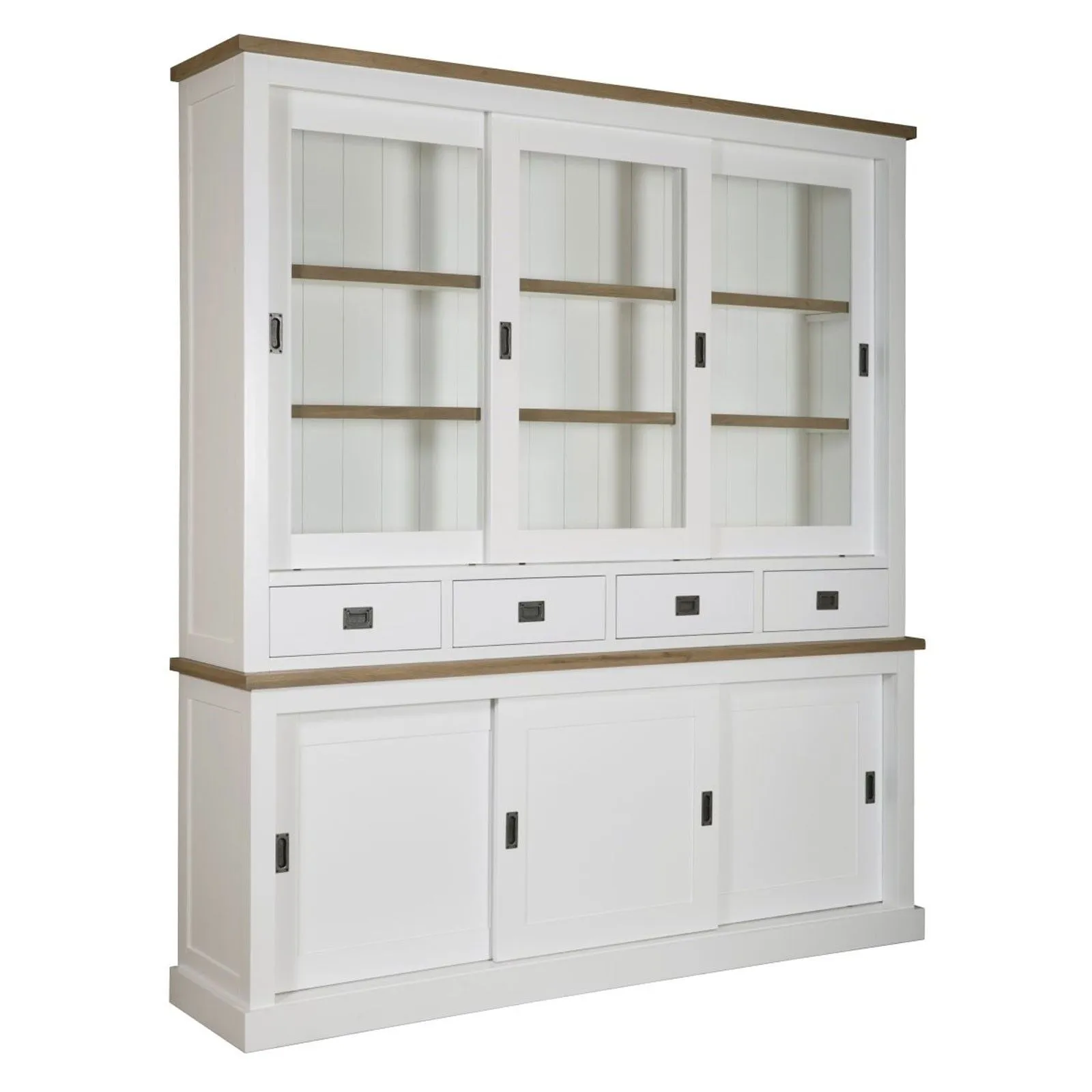 Vitrine 2x3 portes 4 tiroirs "Chne et Pin Chic"