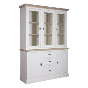 Vitrine  5 portes 3 tiroirs "Chne et Pin tradition"
