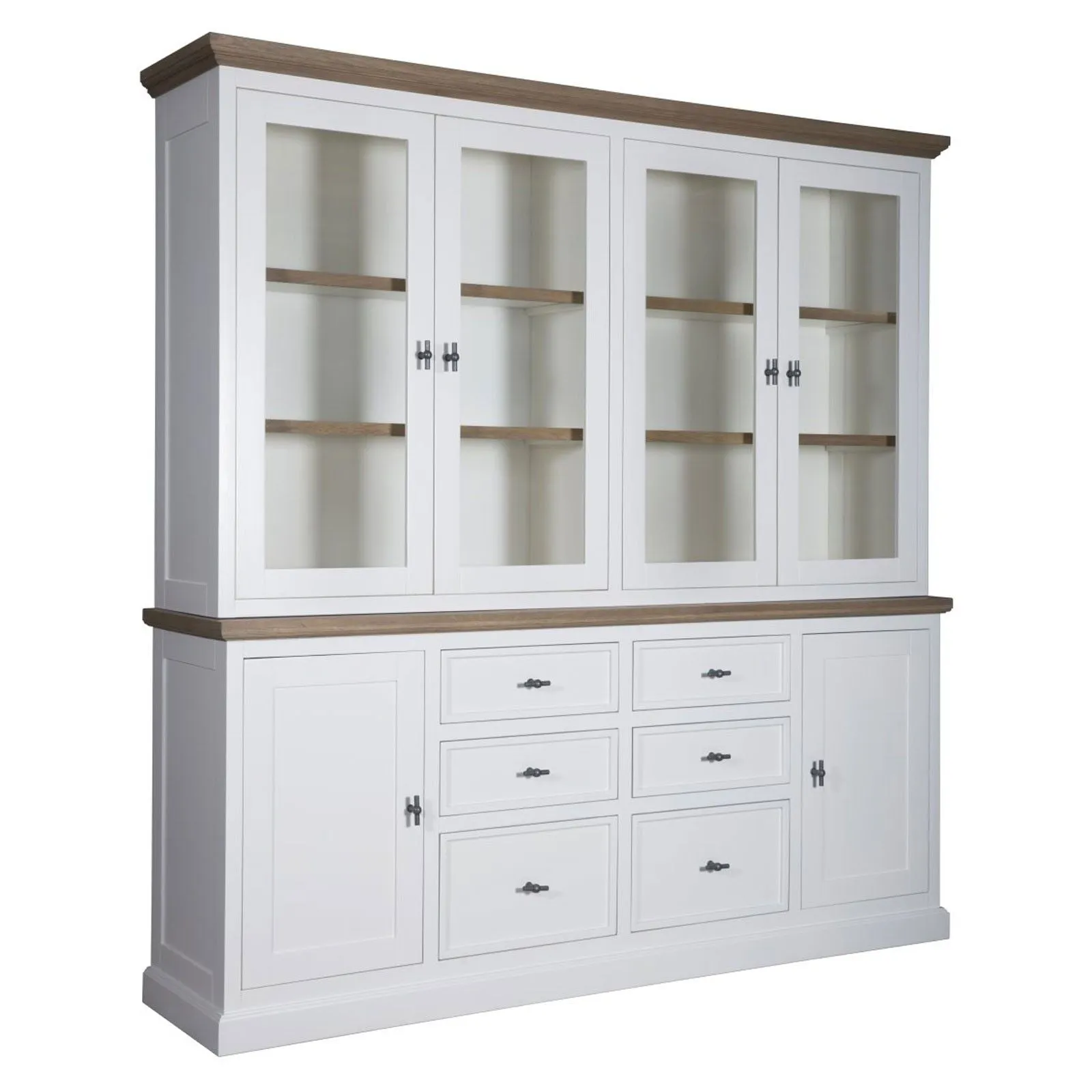 Vitrine  6 portes 6 tiroirs "Chne et Pin tradition"