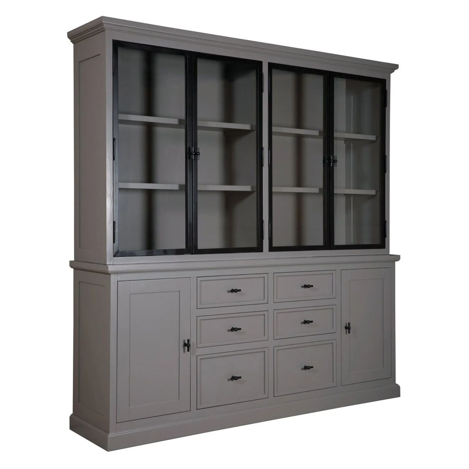 Vitrine  6 portes 6 tiroirs "Pin et Mtal Tradition"