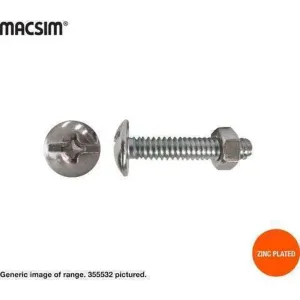 Zenith Bolt & Nut Mush ZP 1/4" x 25mm (12pk)
